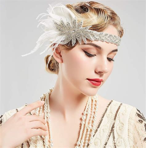 BABEYOND Vintage 1920s Flapper Headband Roaring 20s Great Gatsby Headpiece with Feather 1920s Flapper Gatsby Hair Accessories (White) Visit the BABEYOND Store. 4.6 4.6 out of 5 stars 365 ratings. $13.99 $ 13. 99 $13.99 per Count ($13.99 $13.99 / Count) Get Fast, Free Shipping with Amazon Prime.